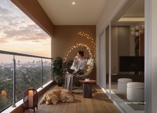 Spacious balcony with scenic views of Mutha River and NDA hills at The Reserve